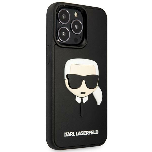Hülle Karl Lagerfeld iPhone 14 Pro 6.1" schwarz/schwarz hartcase 3D Rubber Karl`s Head